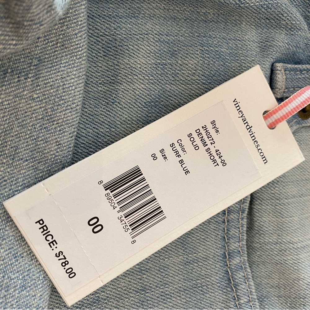 Vineyard Vines size 00 jean shorts NWT - Picture 4 of 4